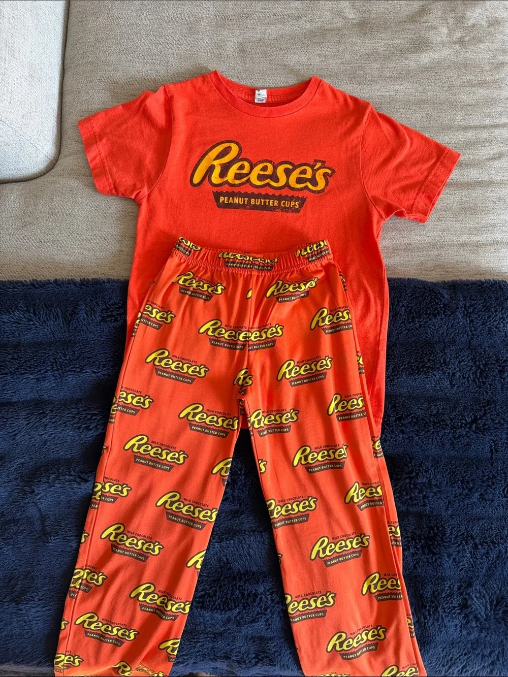 Youth Reese's Orange Logo Pajama Set